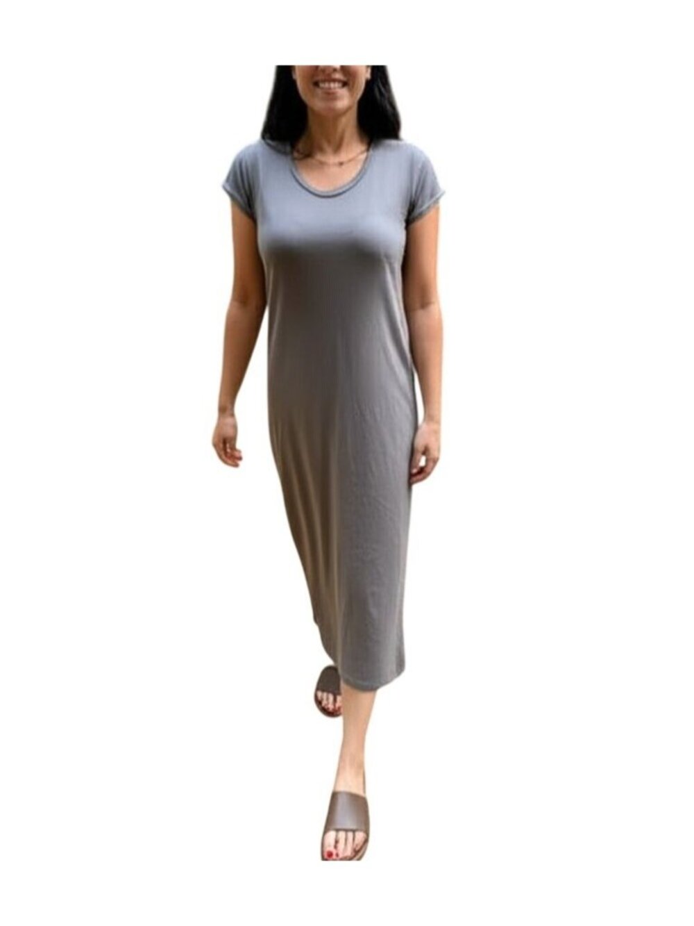 Splendid T-Shirt Dress Size XS Gray Modal Crewneck Midi Casual Everyday Minimali
